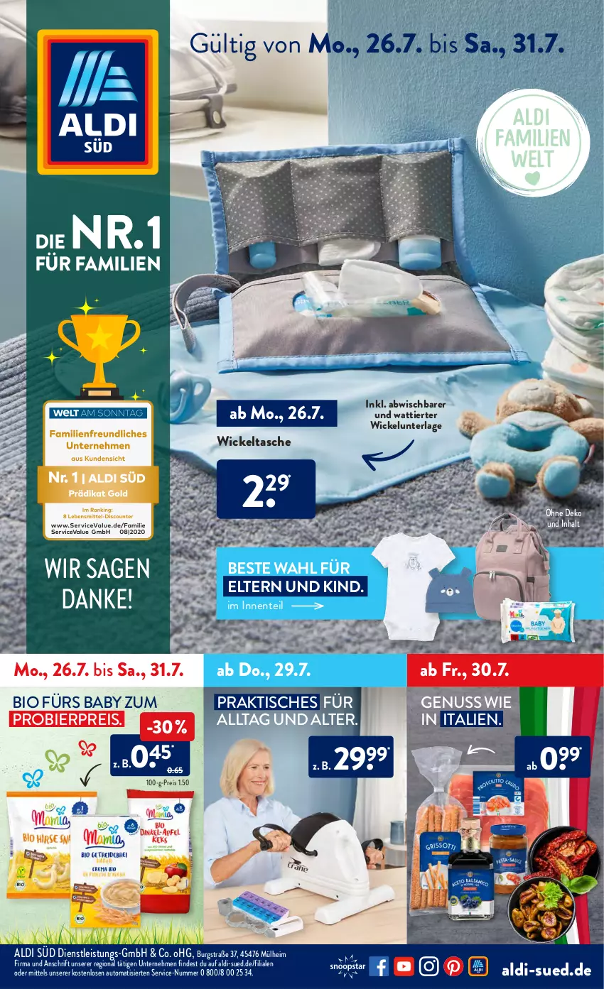 Aktueller Prospekt AldiSud - ALDI Aktuell - von 26.07 bis 31.07.2021 - strona 1