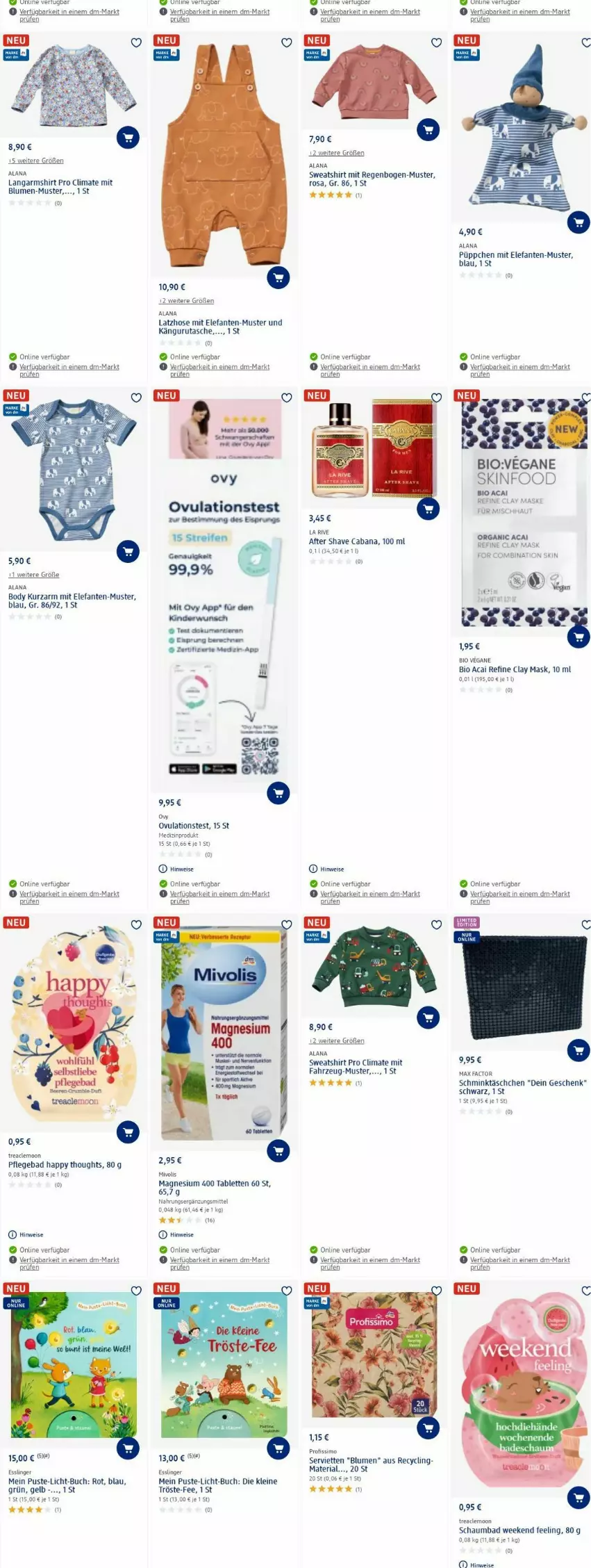 Aktueller Prospekt Dm Drogerie - Prospekte - von 08.01 bis 17.01.2024 - strona 11 - produkty: after shave, Bad, bio, blume, blumen, body, buch, Clin, eis, Elefant, hose, Langarmshirt, Latzhose, leine, magnesium, magnesium 400, Maske, Max Factor, medizinprodukt, Profissimo, reifen, schaumbad, Serviette, servietten, shirt, sim, Sweatshirt, tablet, tablett, Tablette, Tasche, Ti, Tiere