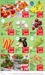 Gazetka promocyjna Kaufland - Prospekt - Gazetka - ważna od 12.06 do 12.06.2024 - strona 18 - produkty: angebot, aprikose, aprikosen, aubergine, auberginen, aust, Babyspinat, banane, bananen, cola, eis, elle, feldsalat, gin, ingwer, kartoffel, kartoffeln, knoblauch, möhren, Nektar, nektarinen, nektarinen oder, obst, oder pfirsiche, pfirsich, pfirsiche, rucola, sac, salat, Schal, Schale, spinat, stauden, Ti, ZTE, zwiebel, zwiebeln