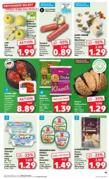 Gazetka promocyjna Kaufland - Prospekt - Gazetka - ważna od 12.06 do 12.06.2024 - strona 45 - produkty: angebot, angebote, auer, Becher, Bergkäse, bio, bioland, brot, brötchen, eis, gin, grana, grana padano, grill, gutsleberwurst, ideal zum grillen, Käse, korn, Kornbrot, leberwurst, mac, Mett, mettwurst, natur, padano, purland, Rana, Rohwurst, rügenwalder, rügenwalder mühle, Schal, Schale, Schmelzkäse, schmelzkäsezubereitung, schnitten, südtiroler, tafeläpfel, tee, teewurst, Ti, tisch, vollkornbrot, weichkäse, wein, wurst, zwiebel, zwiebelmettwurst, zwiebeln