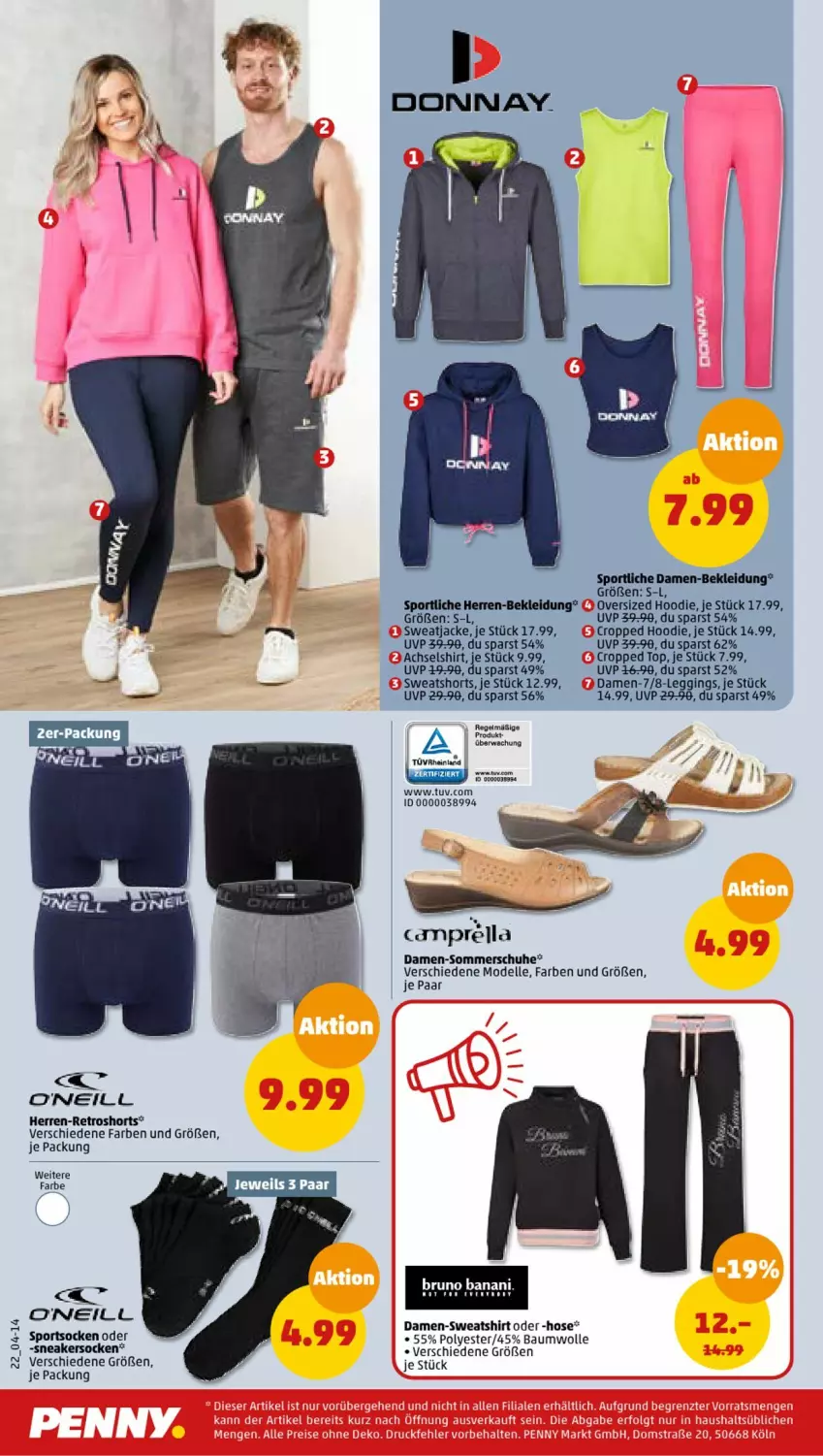 Aktueller Prospekt Penny - Prospekte - von 29.05 bis 03.06.2023 - strona 22 - produkty: Bau, baumwolle, dell, elle, hose, Jacke, kleid, Kleidung, Mode, rel, retroshorts, schuhe, shirt, shorts, sneaker, sneakersocken, socken, Sport, sportsocken, sweatjacke, Sweatshirt, sweatshorts, wolle