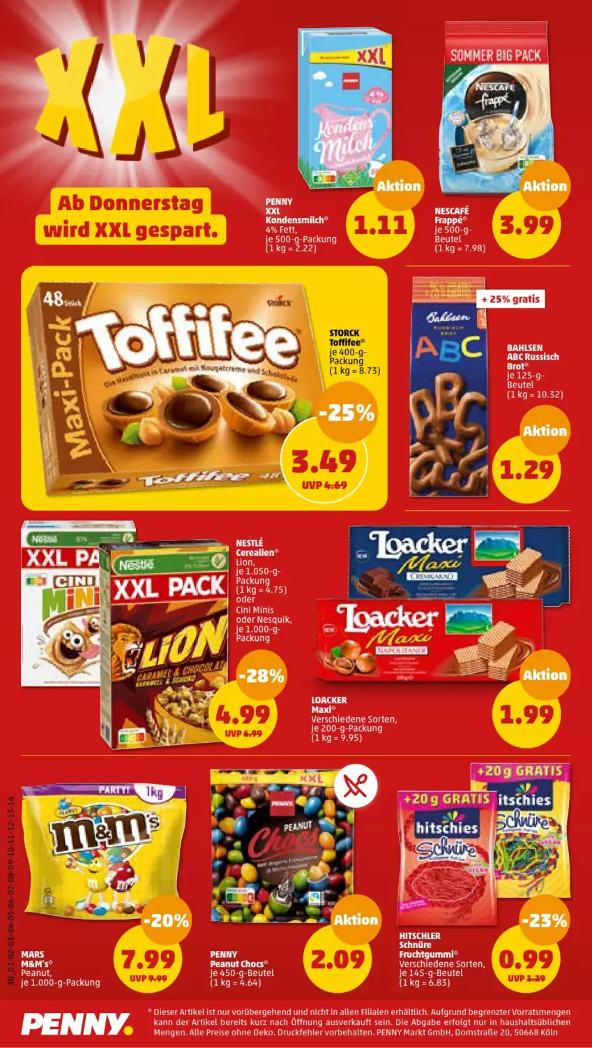 Aktueller Prospekt Penny - Prospekte - von 29.05 bis 03.06.2023 - strona 30 - produkty: beutel, cerealien, eis, kondensmilch, LG, lion, milch, reis, storck, Ti, toffifee, ZTE