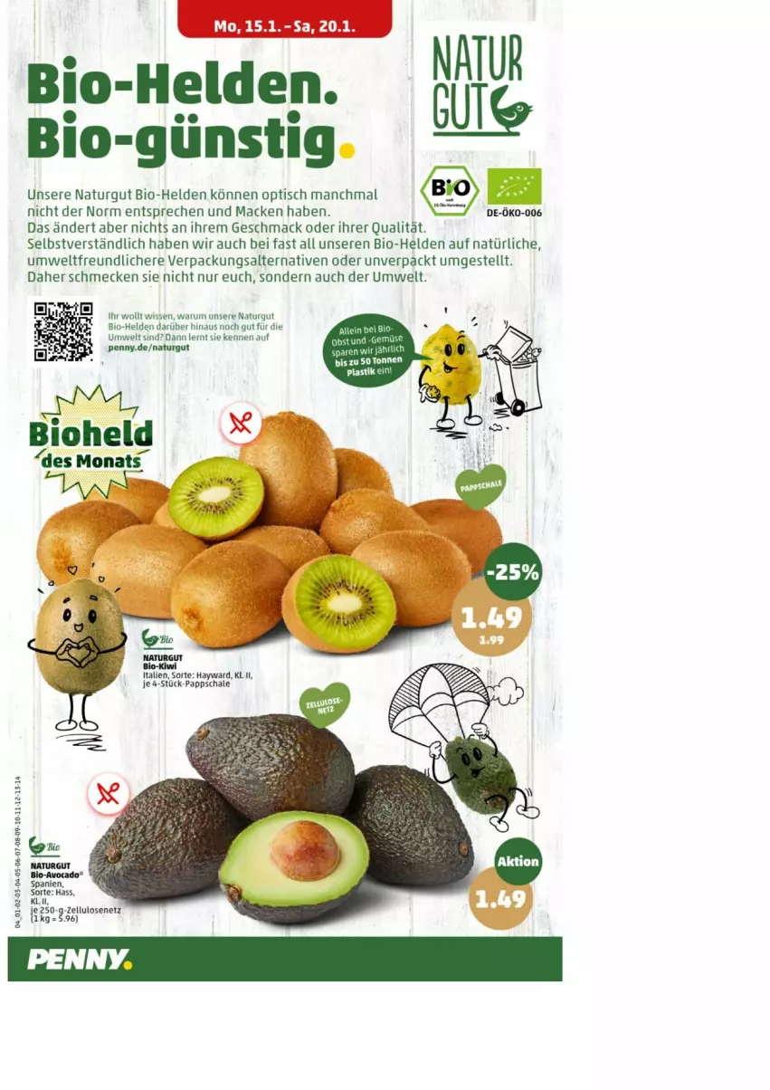 Aktueller Prospekt Penny - Prospekte - von 15.01 bis 20.01.2024 - strona 5 - produkty: avocado, bio, kiwi, mac, natur, rum, Schal, Schale, Ti, tisch