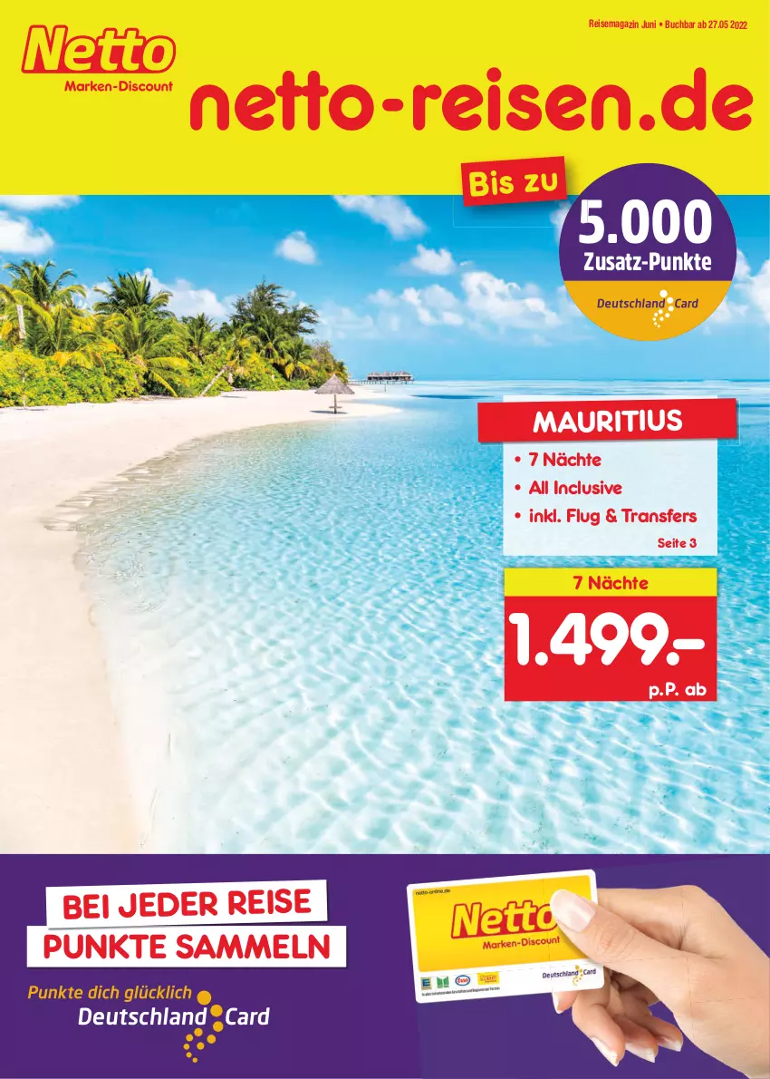 Aktueller Prospekt Netto Marken-Discount - Reise-Angebote Juni - von 01.06 bis 30.06.2022 - strona 1 - produkty: buch, eis, magazin, reis, Ti