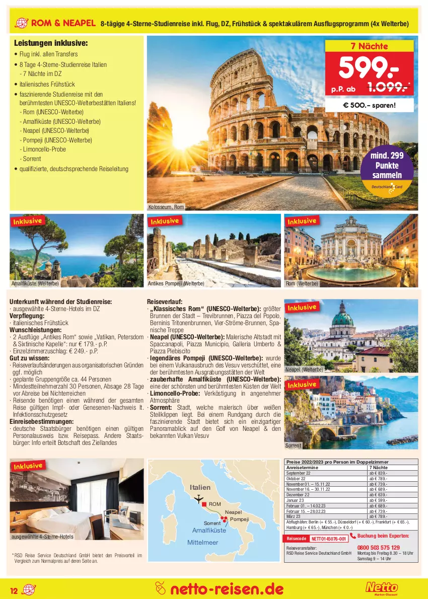 Aktueller Prospekt Netto Marken-Discount - Reise-Angebote Juni - von 01.06 bis 30.06.2022 - strona 12 - produkty: ACC, anreisetermine, Brei, brunnen, buch, eis, elle, limo, mab, Persona, preisvorteil, rama, reis, reiseveranstalter, reiseverlauf, Ria, Ti, uhr, usb