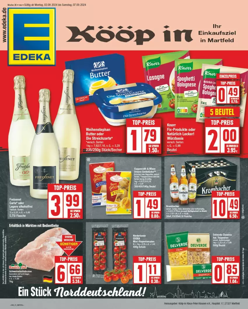 Aktueller Prospekt Edeka - Prospekte - von 02.09 bis 07.09.2024 - strona 1 - produkty: deka, krombache, krombacher, mini-rispentomaten, rispentomaten, Ti, tomate, tomaten, weihenstephan