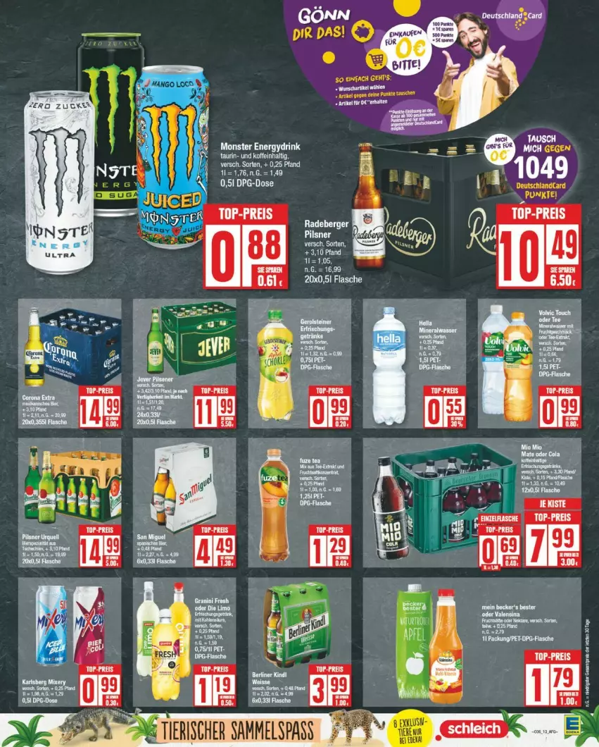 Aktueller Prospekt Edeka - Prospekte - von 02.09 bis 07.09.2024 - strona 13 - produkty: Berger, drink, eis, elle, flasche, monster, Monster Energy, radeberger, reis, top-preis