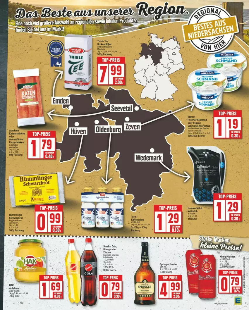 Aktueller Prospekt Edeka - Prospekte - von 02.09 bis 07.09.2024 - strona 9 - produkty: Becher, flasche, ring, schmand, sinalco, Ti, urvater, zitrone