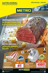 Gazetka promocyjna Metro - GastroJournal - Gazetka - ważna od 29.06 do 29.06.2022 - strona 1 - produkty: decke, eis, fleisch, Kette, lachs, lieferservice, Metro, Rauch, reis, salat, salate, schwein, schweine, Schweinelachs, Spezi, Ti, top-hit, wein, weine