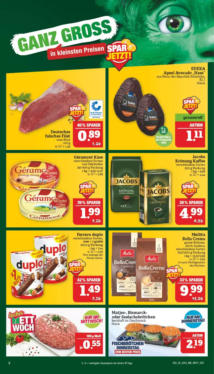 Aktueller Prospekt Marktkauf - Prospekt - von 25.06 bis 01.07.2023 - strona 2 - produkty: bismarck, bohne, bohnen, brot, brötchen, eis, fisch, lachs, mac, matjes, reis, ZTE