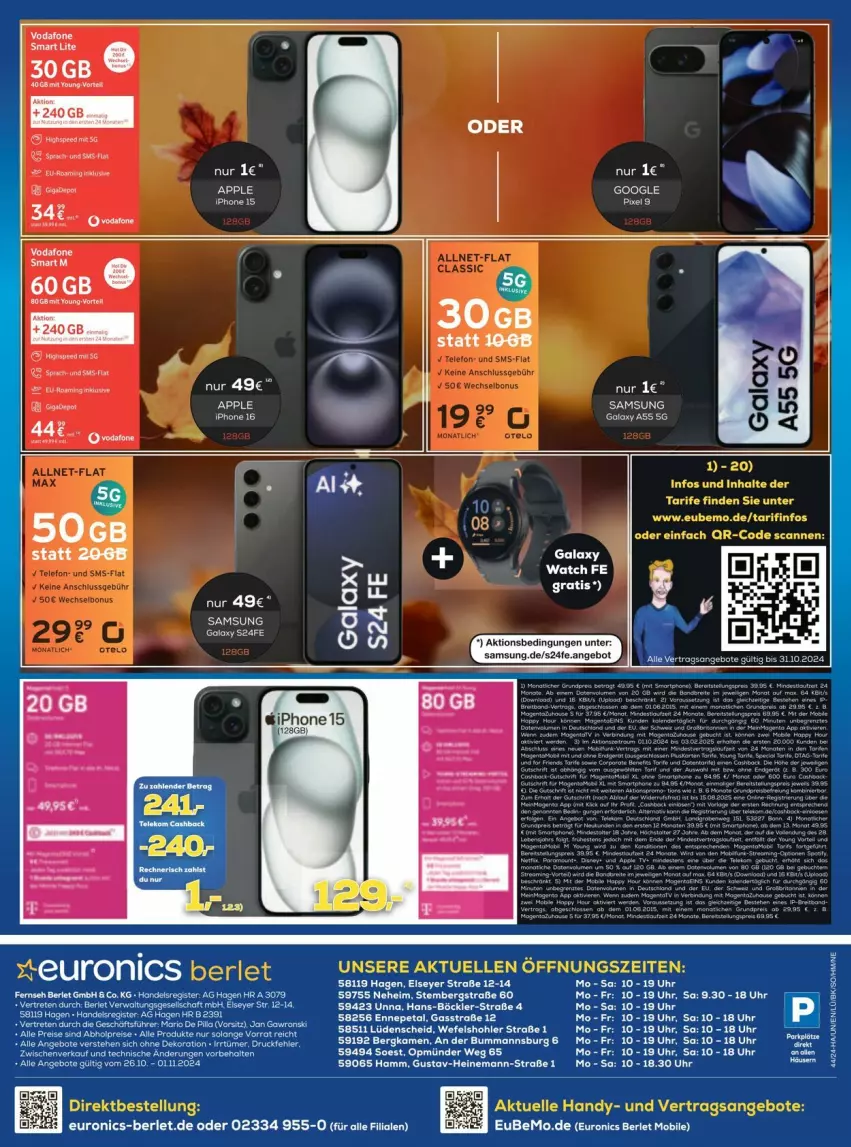 Aktueller Prospekt Euronics - Prospekte - von 28.10 bis 04.11.2024 - strona 12 - produkty: angebot, angebote, Apple, beere, beeren, elle, Handy, iphone, Samsung, tee, Ti, uhr