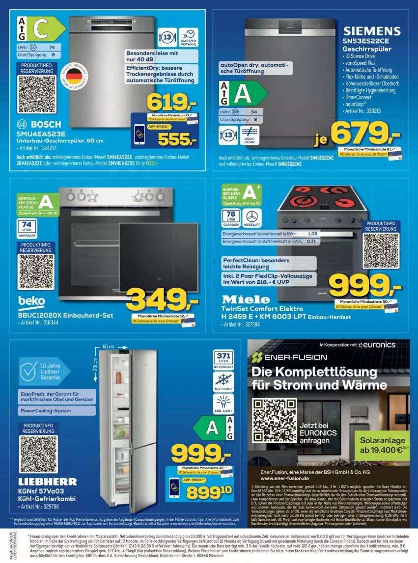 Aktueller Prospekt Euronics - Prospekte - von 28.10 bis 04.11.2024 - strona 8 - produkty: auto, Bau, bosch, Cien, dell, einbauherd, einbauherd-set, eis, Elektro, ente, geschirr, geschirrspüler, Heu, liebherr, miele, Mode, obst, Obst und Gemüse, Rauch, Reinigung, rwe, siemens, tee, Ti, tisch, und gemüse