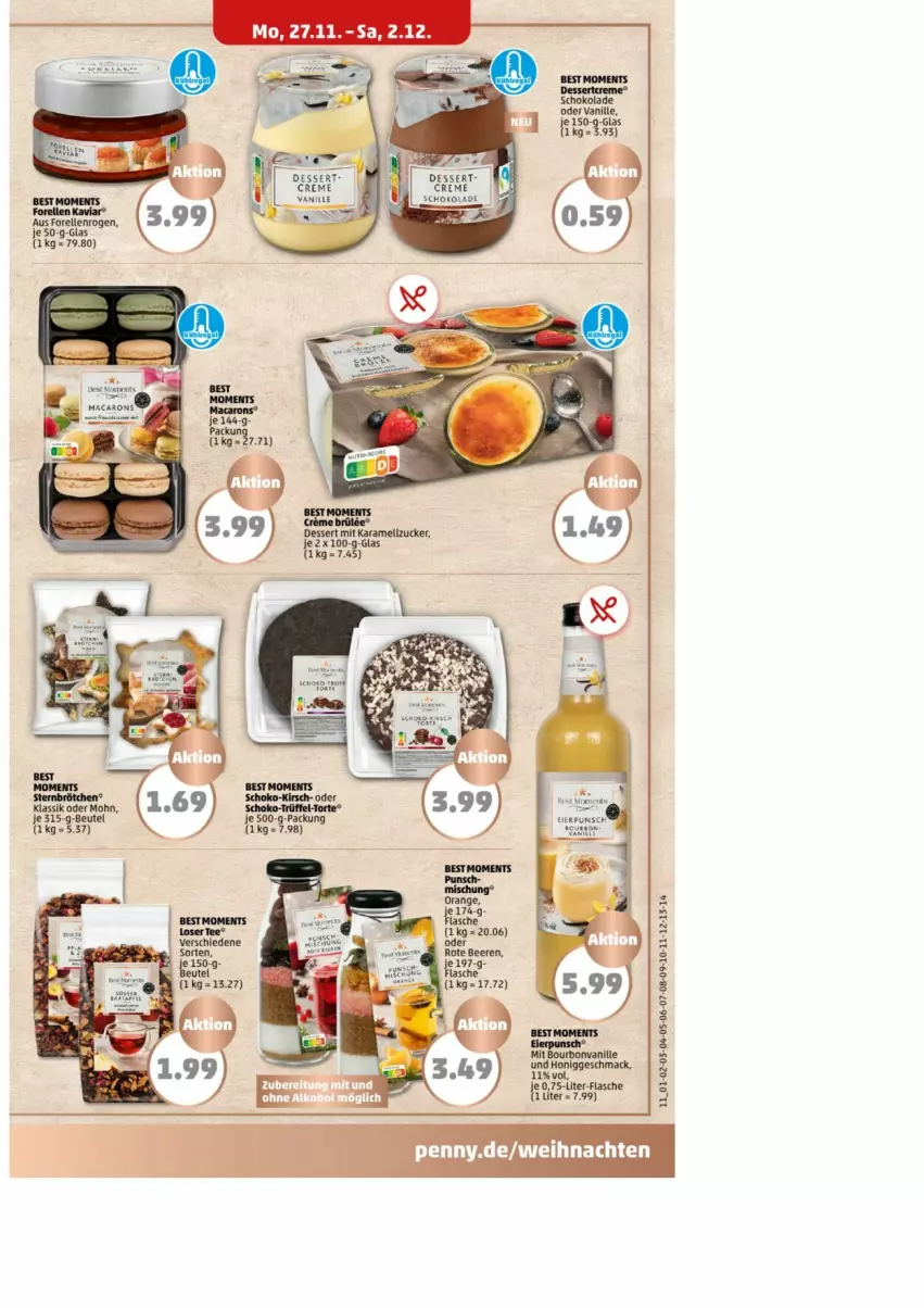 Aktueller Prospekt Penny - Prospekte - von 27.11 bis 02.12.2023 - strona 12 - produkty: beere, beeren, beutel, bourbon, bourbonvanille, brötchen, creme, dessert, elle, forelle, rel, vanille, weihnachten