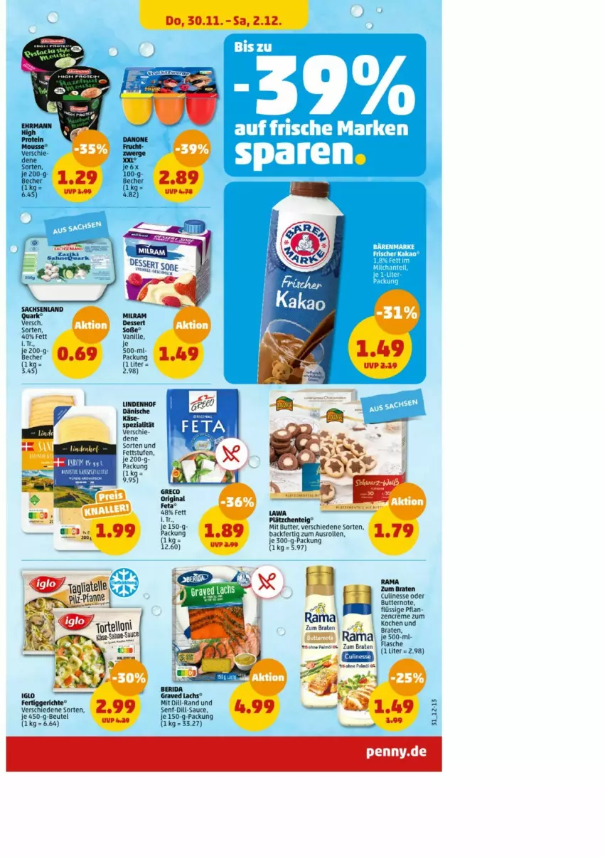 Aktueller Prospekt Penny - Prospekte - von 27.11 bis 02.12.2023 - strona 34 - produkty: bärenmarke, beutel, braten, butter, culinesse, dessert, ente, Graved Lachs, lachs, Lätzche