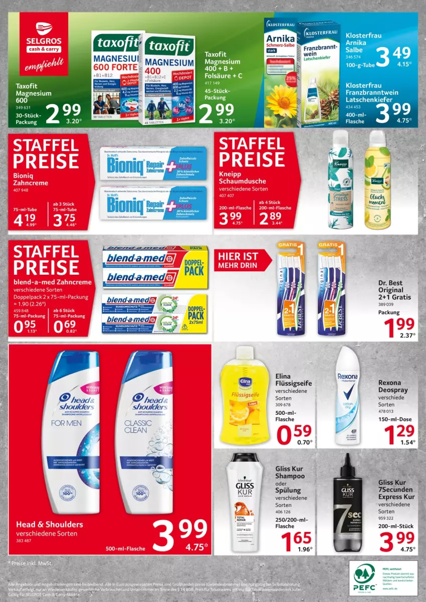 Aktueller Prospekt Selgros - Food - von 19.05 bis 25.05.2022 - strona 24 - produkty: bio, deo, deospray, Dr. Best, eis, flasche, fleisch, flüssigseife, gin, gliss, gliss kur, lamm, mac, magnesium, magnesium 400, mam, rexona, Seife, shampoo, shampoo oder spülung, spülung, Taxofit, Ti, wein, Wels