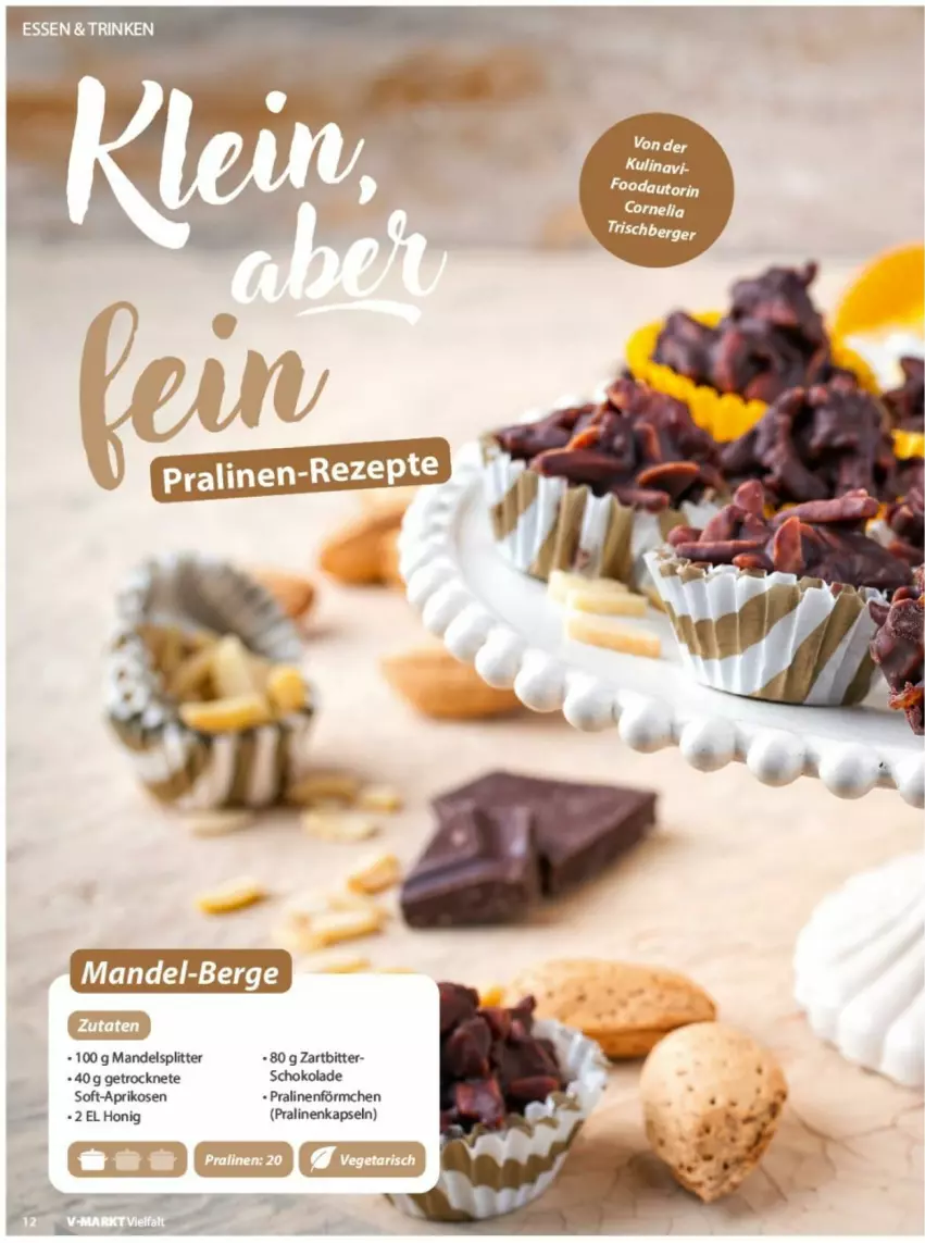 Aktueller Prospekt Vmarkt - Prospekte - von 04.06 bis 18.06.2025 - strona 12 - produkty: aprikose, aprikosen, elle, honig, mandel, pralinen, rezept, rezepte, schoko, schokolade