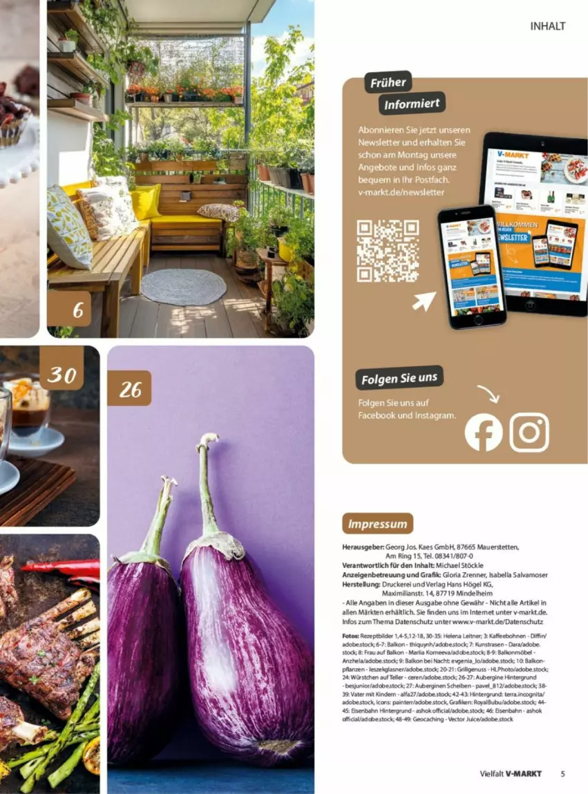 Aktueller Prospekt Vmarkt - Prospekte - von 04.06 bis 18.06.2025 - strona 5 - produkty: aubergine, auberginen, auer, bohne, bohnen, drucker, eis, Eisenbahn, elle, gin, grill, Hela, kaes, kaffee, kaffeebohnen, Kinder, korn, kunstrasen, LG, möbel, moser, nuss, pflanze, pflanzen, rasen, rezept, Ria, ring, teller, Ti, würstchen
