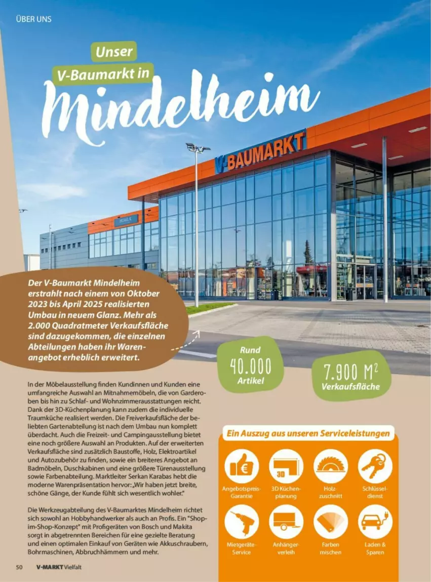 Aktueller Prospekt Vmarkt - Prospekte - von 04.06 bis 18.06.2025 - strona 50 - produkty: Abtei, akku, akkuschrauber, angebot, aust, auto, Autozubehör, Bad, Badmöbel, Bau, Baustoffe, bosch, Brei, Elektro, elle, erde, Garten, Hobby, Holz, küche, Küchen, Makita, möbel, Mode, pril, rwe, tee, Ti, werkzeug