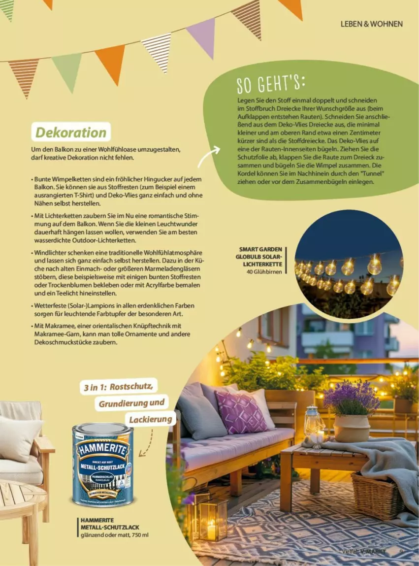 Aktueller Prospekt Vmarkt - Prospekte - von 04.06 bis 18.06.2025 - strona 9 - produkty: auer, blume, blumen, bügel, dekoration, eis, elle, ente, erde, Gläser, Kette, lack, leine, Leuchte, leuchten, lichterkette, mac, marmelade, rwe, Schmuck, shirt, T-Shirt, tee, Teelicht, Ti, tisch, wasser, windlicht, wolle