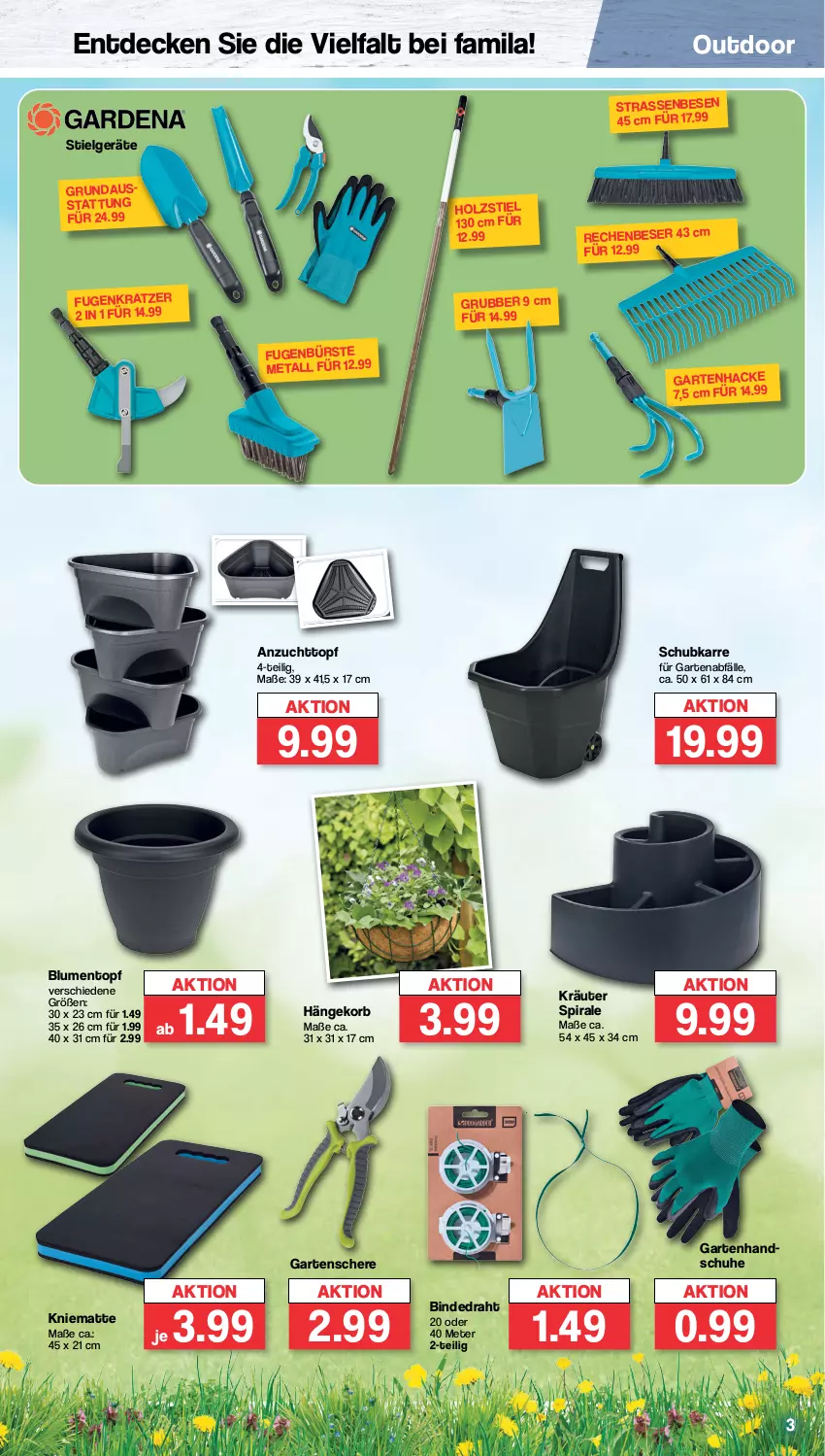 Aktueller Prospekt Famila - Prospekte - von 26.02 bis 02.03.2024 - strona 3 - produkty: blume, blumen, bürste, decke, Draht, Garten, Gartenschere, Holz, korb, kräuter, LG, Schere, schuhe, Ti, topf