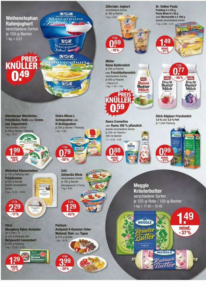 Aktueller Prospekt Vmarkt - Prospekte - von 09.05 bis 15.05.2024 - strona 6 - produkty: antipasti, asti, Becher, butter, buttermilch, creme, Dr. Oetker, elle, flasche, frucht, joghur, joghurt, kräuter, kräuterbutter, LG, marmorette, milch, Müller, Paula, pudding, rahmjoghurt, rama, rama cremefine, reine buttermilch, rel, sahne, Schal, Schale, schlagsahne, Tapas, teller, Ti, zott, zottarella, zottarella minis