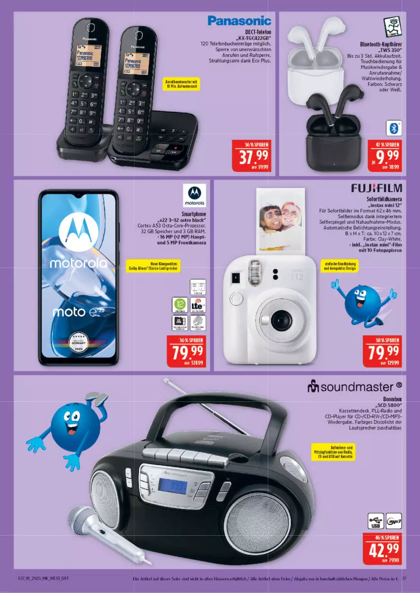 Aktueller Prospekt Marktkauf - Prospekt - von 05.10 bis 11.10.2025 - strona 37 - produkty: akku, auto, buch, eis, frontkamera, kamera, kopfhörer, lack, lautsprecher, motorola, Mp3, panasonic, papier, Radio, reis, Schal, smartphone, spiegel, telefon, Ti, tisch