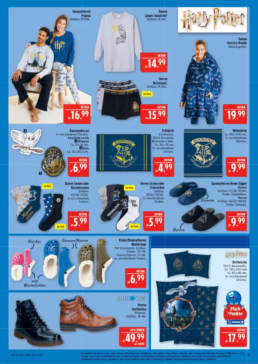 Aktueller Prospekt Marktkauf - Prospekt - von 05.10 bis 11.10.2025 - strona 41 - produkty: Bau, baumwolle, bett, bettwäsche, Clogs, decke, eis, Fußmatte, Kinder, kissen, Kuschelsocken, Pyjama, reis, retroshorts, schuhe, shirt, shorts, slip, Slipper, socken, Sport, Stiefeletten, Sweatshirt, Ti, Winterclogs, wolle