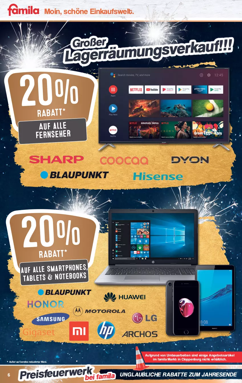 Aktueller Prospekt Famila - Prospekte - von 27.12 bis 31.12.2021 - strona 6 - produkty: angebot, Bau, eis, fernseher, notebook, notebooks, reis, rwe, smartphone, smartphones, tablet, Tablets, Ti