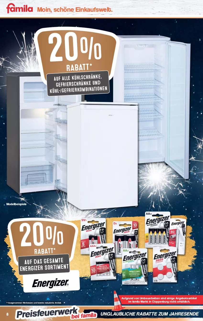 Aktueller Prospekt Famila - Prospekte - von 27.12 bis 31.12.2021 - strona 8 - produkty: angebot, Bau, dell, eis, energizer, gefrierkombination, Mode, reis, rwe, Spiele, Ti