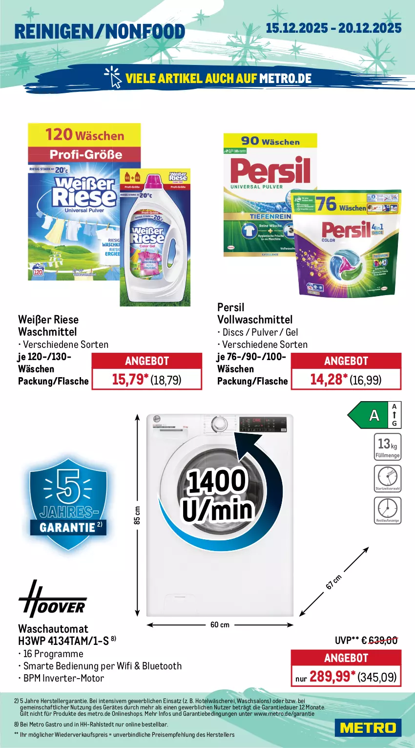 Aktueller Prospekt Metro - Wochen-Angebote Gastro - von 15.12 bis 20.12.2025 - strona 17 - produkty: amaro, angebot, aperol, auer, auto, brut, champagne, desperados, eis, elle, flasche, frucht, getränk, getränke, limo, Metro, metro gastro, Palette, persil, rama, ramazzott, ramazzotti, reis, Ria, Schere, teller, Ti, tiefpreis, vollwaschmittel, waschmittel, zott