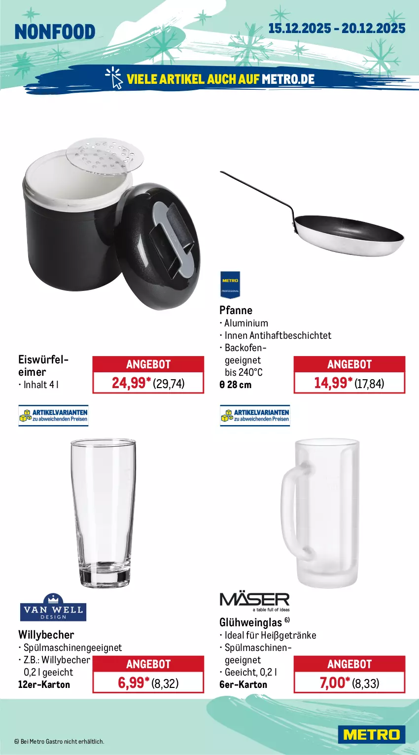 Aktueller Prospekt Metro - Wochen-Angebote Gastro - von 15.12 bis 20.12.2025 - strona 19 - produkty: angebot, auer, backofen, Becher, Behälter, bodenstaubsauger, edelstahl, eimer, eis, eiswürfel, Elektro, getränk, getränke, Glastür, Glühwein, kraft, kühlschrank, leimer, LG, Metro, metro gastro, Ofen, pfanne, Schrank, spülmaschinen, staubsauger, thermostat, Ti, wasser, wein, würfel