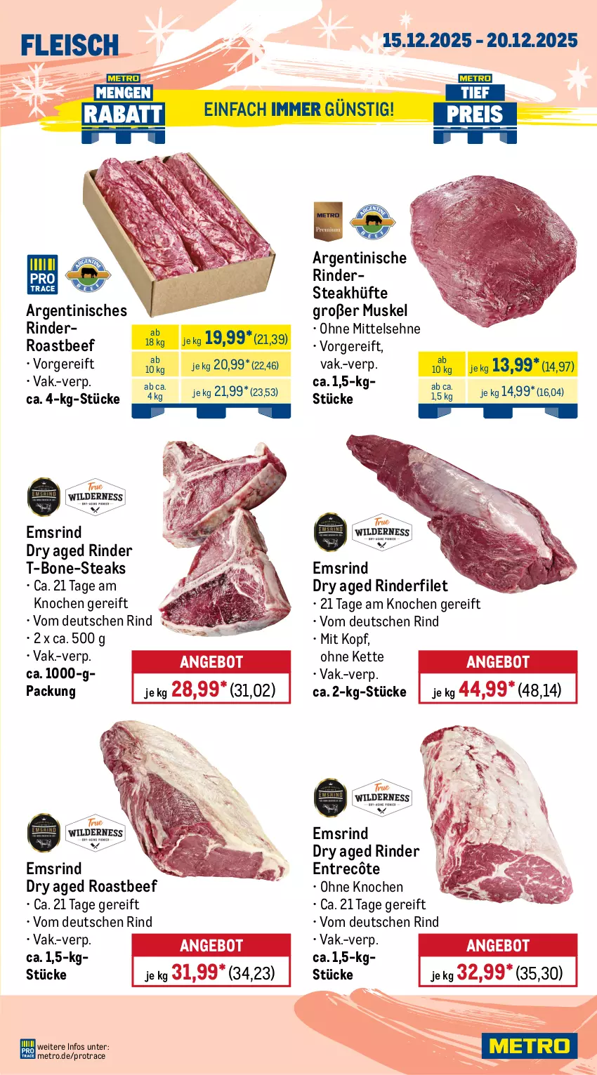 Aktueller Prospekt Metro - Wochen-Angebote Gastro - von 15.12 bis 20.12.2025 - strona 3 - produkty: angebot, beef, eis, entrecôte, filet, fleisch, Kette, Metro, rind, rinder, rinderfilet, Rindersteak, roastbeef, steak, steakhüfte, steaks, Ti