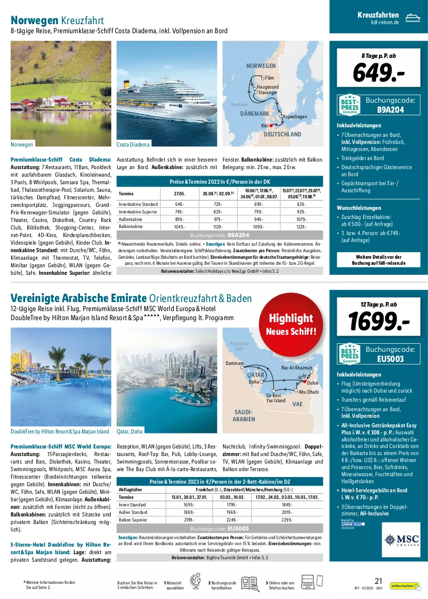 Aktueller Prospekt Lidl - Themenflyer Januar 2021 - von 12.01 bis 14.03.2022 - strona 21 - produkty: abis, alkohol, Alwa, auto, Bad, balkonkabine, bestpreis, bett, bier, buch, cocktail, cocktails, deo, diadem, drink, drinks, dusche, ecco, eier, eis, ente, erde, fenster, frucht, fruchtsäfte, getränk, getränke, gin, inklusivleistungen, Kinder, kreuzfahrten, mam, mineralwasser, Nordsee, planschbecken, pool, prosecco, reis, reiseveranstalter, reiseverlauf, rezept, rwe, säfte, sim, Spiele, Sport, telefon, Thea, thermostat, Ti, tisch, wasser, weck, wein, weine, Whirlpool