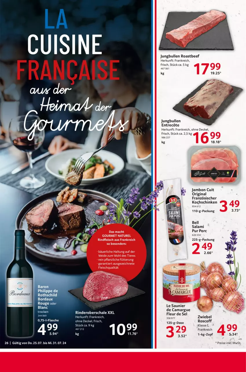 Aktueller Prospekt Selgros - Food - von 25.07 bis 31.07.2024 - strona 26 - produkty: beef, camargue, decke, Deckel, eis, flasche, fleisch, gin, jungbullen, kochschinken, mac, natur, reis, rel, rind, rinder, rindfleisch, roastbeef, salami, Schal, Schale, schinken, Ti, Tiere, uhr