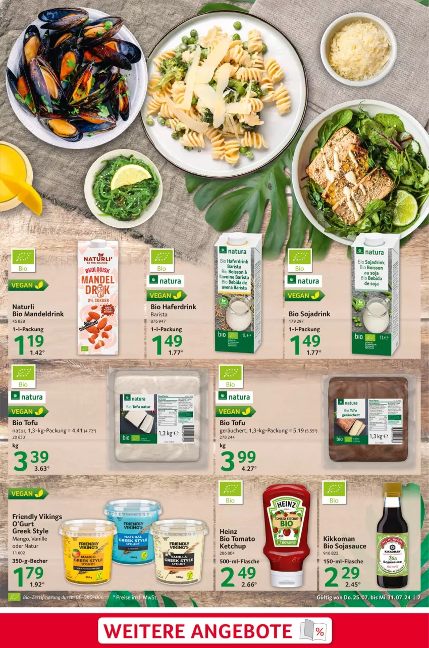 Aktueller Prospekt Selgros - Food - von 25.07 bis 31.07.2024 - strona 7 - produkty: bio, drink, hafer, Haferdrink, heinz, ketchup, kikkoman, mandel, Mandeldrink, mango, natur, natura, sauce, soja, Sojadrink, sojasauce, Tofu, vanille