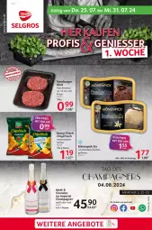 Gazetka promocyjna Selgros - Food - Gazetka - ważna od 31.07 do 31.07.2024 - strona 1 - produkty: beutel, burger, champagne, champagner, chips, chipsfrisch, eis, flasche, funny-frisch, hamburger, LG, messer, moet, mövenpick, mövenpick eis, reis, Ria, rind