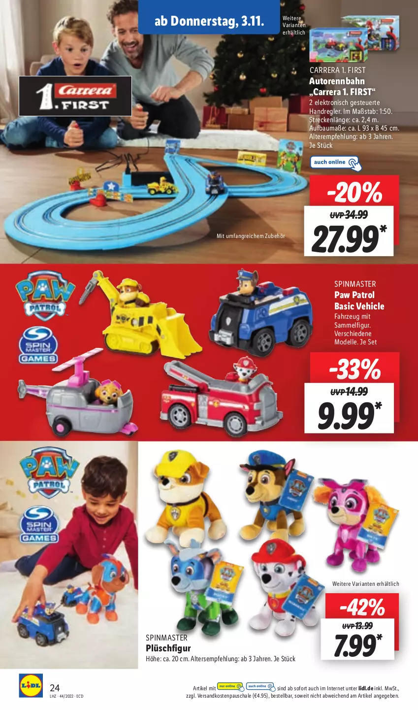 Aktueller Prospekt Lidl - Aktionsprospekt - von 31.10 bis 05.11.2022 - strona 24 - produkty: auto, Bau, Carrera, dell, Elektro, elle, Mode, ndk, Paw Patrol, Plüsch, Ria, Schal, Schale, Ti