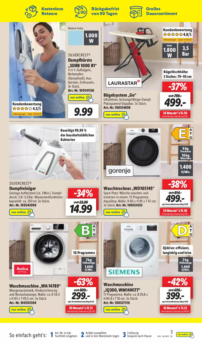 Aktueller Prospekt Lidl - Aktionsprospekt - von 31.10 bis 05.11.2022 - strona 51 - produkty: aqua, aquastop, auer, auto, bügel, bügeltisch, bürste, bürsten, dampfreiniger, eis, Kinder, korb, ndk, reiniger, ring, silvercrest, Ti, tisch, Trockner, usb, Waschen und Trocknen, waschmaschine, waschtrockner, wasser, wassertank