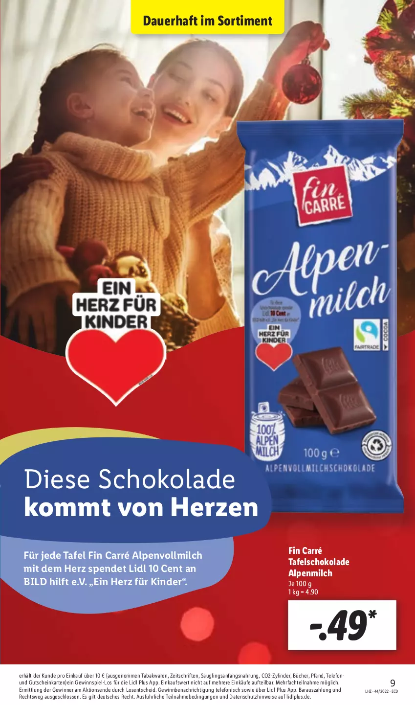 Aktueller Prospekt Lidl - Aktionsprospekt - von 31.10 bis 05.11.2022 - strona 9 - produkty: alpenmilch, auer, eis, gewinnspiel, gutschein, Kinder, milch, schoko, schokolade, tafelschokolade, telefon, Ti, vollmilch