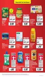 Gazetka promocyjna Lidl - Aktionsprospekt - Gazetka - ważna od 05.11 do 05.11.2022 - strona 61 - produkty: alesto, alleinfuttermittel, apfel, auer, beutel, bio, Brock, Cien, Dentalux, duschgel, eis, erde, erdnuss, fleisch, frucht, früchte, Fruchtmark, Geflügel, geschirr, geschirrspülmittel, mint, mundspülung, Nassnahrung, natur, nuss, pflaster, salz, sauce, spülmittel, spülung, tee, Ti, tisch, Tofu, Vegeta