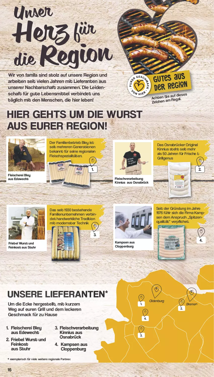 Aktueller Prospekt Famila - Prospekte - von 06.05 bis 11.05.2024 - strona 17 - produkty: bley, eis, feinkost, fleisch, Fleischerei, gin, grill, lebensmittel, LG, mac, Mode, regal, Schere, Spezi, spitzenqualität, Ti, uhr, wurst