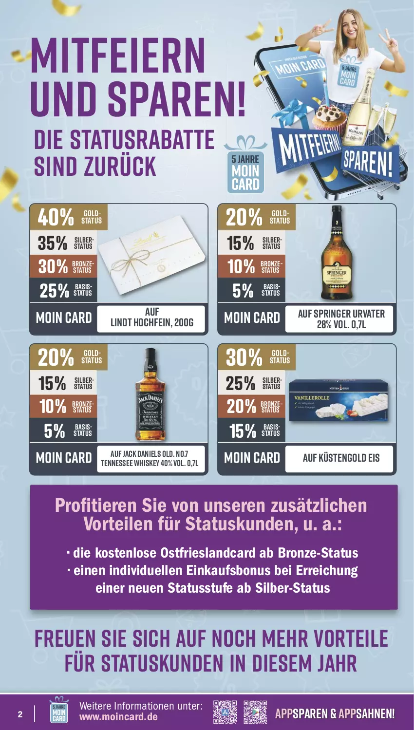 Aktueller Prospekt Famila - Prospekte - von 06.05 bis 11.05.2024 - strona 2 - produkty: eier, eis, elle, jack daniel, jack daniels, küstengold, lindt, ring, sahne, tennessee whiskey, Ti, Tiere, urvater, whiskey