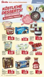 Gazetka promocyjna Famila - Prospekte - Gazetka - ważna od 11.05 do 11.05.2024 - strona 12 - produkty: Becher, beere, beeren, bruno gelato, cheesecake, cookie, creme, dessert, desserts, Dr. Oetker, eis, elle, erdbeere, erdbeeren, flasche, frucht, fruchtgrütze, Grießpudding, grütze, keks, langnese, magnum, mit frucht, oreo, pudding, reis, sauce, saucen, Schal, Schale, schoko, schokolade, schokoladen, Schwartau, Ti, viennetta, ZTE, Zum Dorfkrug