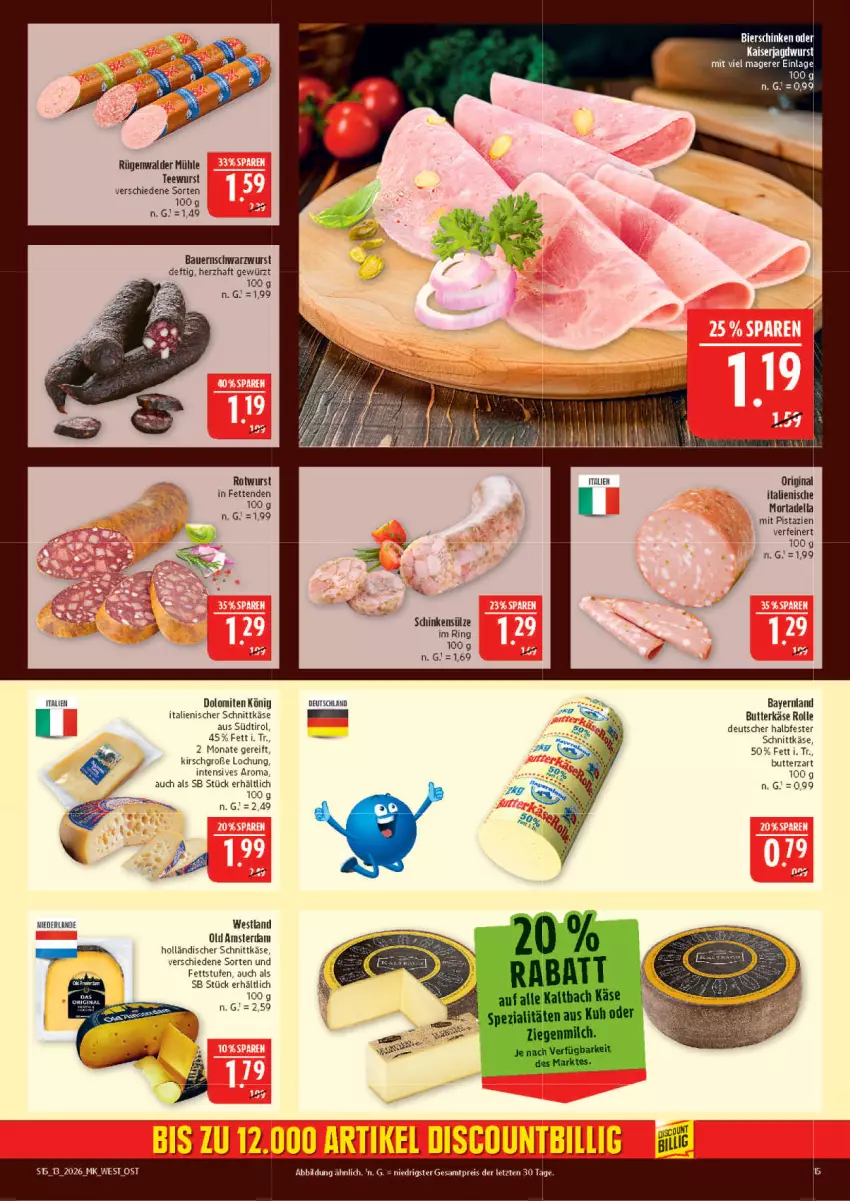 Aktueller Prospekt Marktkauf - Prospekt - von 22.03 bis 28.03.2026 - strona 15 - produkty: auer, Bau, Bauer, bier, bierschinken, butter, butterkäse, gewürz, gin, holländischer schnittkäse, jagdwurst, Kaiser, Käse, kirsch, Old Amsterdam, ring, Rotwurst, rügenwalder, rügenwalder mühle, schinken, schnittkäse, Schwarzwurst, tee, teewurst, Ti, wurst