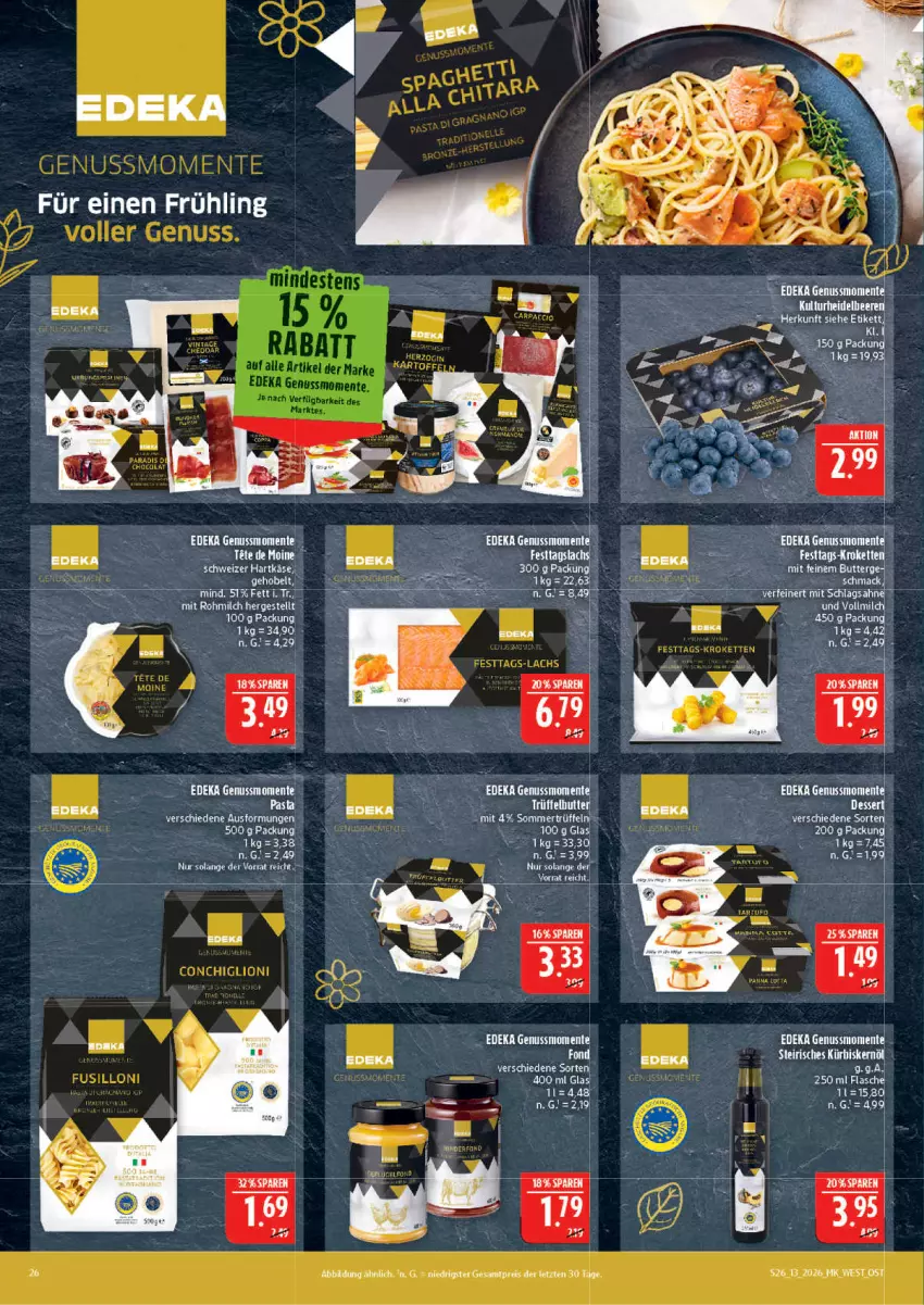 Aktueller Prospekt Marktkauf - Prospekt - von 22.03 bis 28.03.2026 - strona 26 - produkty: bett, deka, dessert, eis, ente, flasche, hartkäse, Käse, Kette, Kürbis, Kürbiskernöl, lachs, mac, nuss, pasta, reis, sahne, schlagsahne, schweizer hartkäse, Ti, Trüffel, ZTE