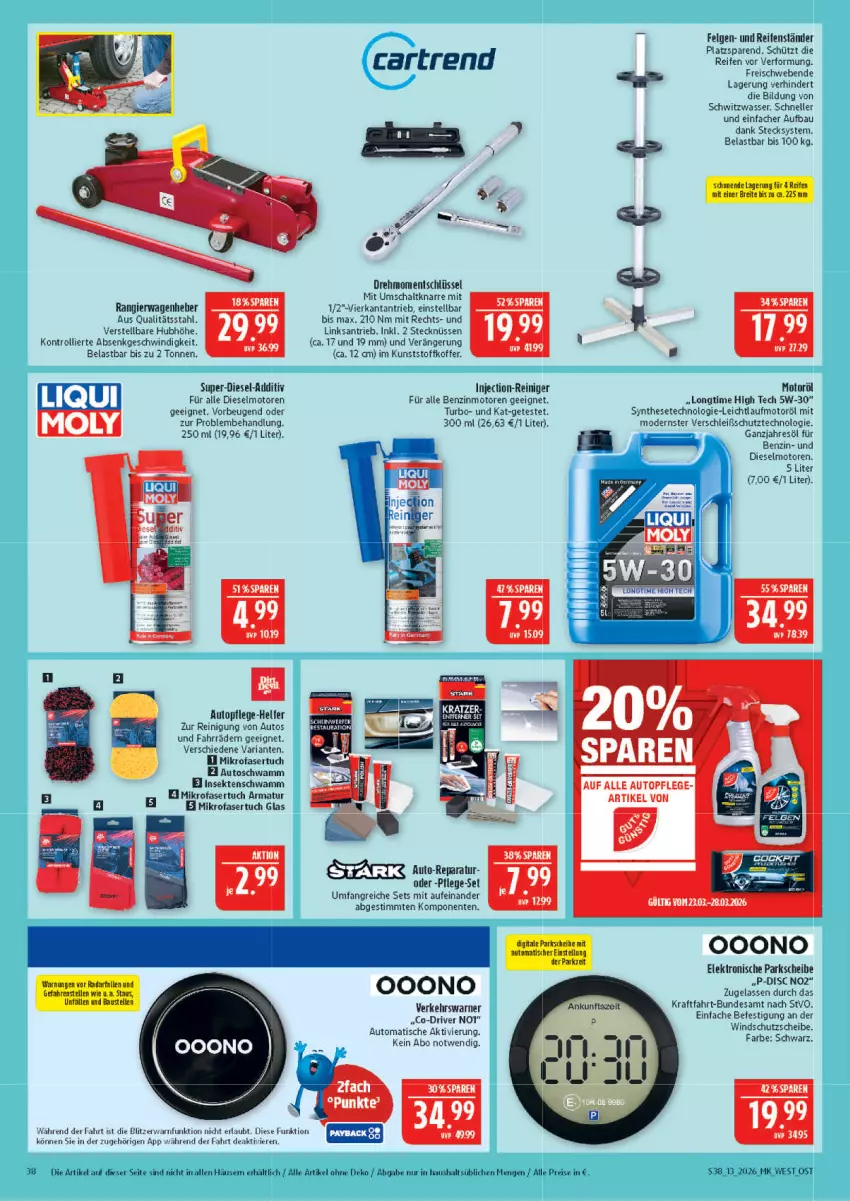 Aktueller Prospekt Marktkauf - Prospekt - von 22.03 bis 28.03.2026 - strona 38 - produkty: armatur, auto, Bau, Diesel, eis, Elektro, elle, ente, felgen, koffer, kraft, LG, mikrofaser, Mode, reifen, reiniger, Reinigung, reis, Ria, Schal, schwamm, sekt, Ti, tisch, topf, trolli, tuc, wasser, Windschutz, ZTE