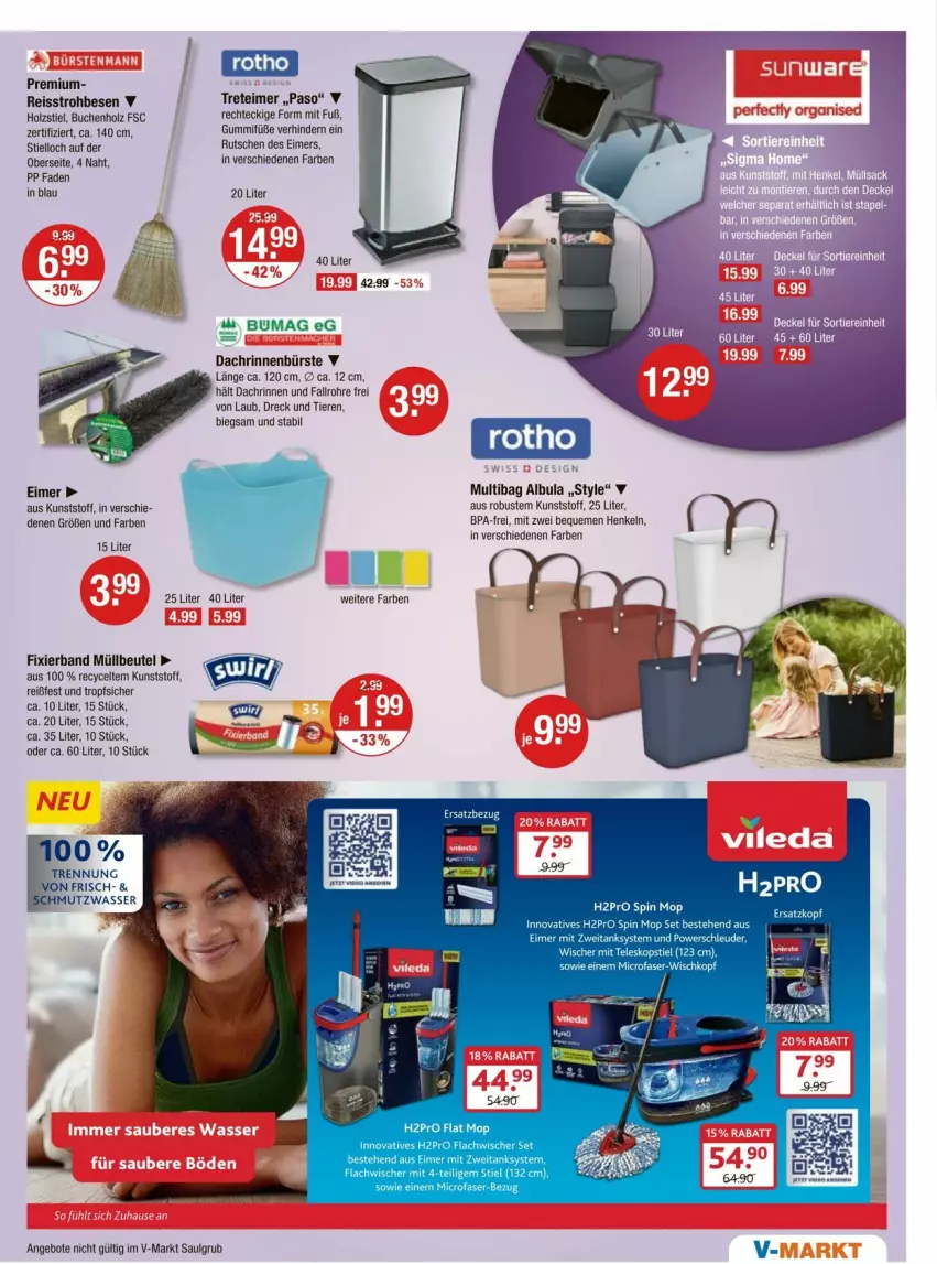 Aktueller Prospekt Vmarkt - Prospekte - von 21.08 bis 27.08.2025 - strona 13 - produkty: angebot, angebote, beutel, buch, bürste, eimer, eis, henkel, Holz, LG, müllbeutel, reis, reiss, Teleskop, teleskopstiel, Ti, Tiere, treteimer, wasser