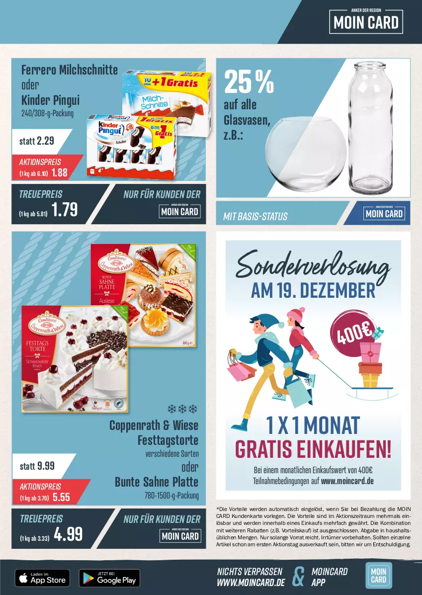 Aktueller Prospekt Famila - Prospekte - von 13.12 bis 18.12.2021 - strona 13 - produkty: aktionspreis, angebot, auto, coppenrath, eis, erde, ferrero, Kinder, kinder pingui, latte, milch, Milchschnitte, pingui, reis, sahne, Ti, tisch, torte, Vase