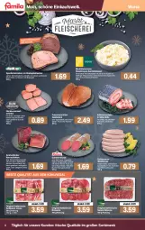 Gazetka promocyjna Famila - Prospekte - Gazetka - ważna od 18.12 do 18.12.2021 - strona 4 - produkty: ammerländer, antipasti, apfel, asti, aufschnitt, aus dem kühlregal, Bau, baumwolle, braten, bratenaufschnitt, Bresaola, brustfilet, buch, eis, elle, , filet, fleisch, Fleischerei, gin, Holz, kartoffel, kartoffelsalat, kernschinken, kräuter, kräutern, kühlregal, lachs, mac, Mantel, mayonnaise, merl, pfanne, pute, putenbrust, putenbrustfilet, regal, resa, rezept, Ria, rohschinken, salami, salat, salz, Schere, schinken, schwein, schweine, Schweinelachs, Spezi, steak, Ti, tuc, wein, weine, Weißwurst, wolle, wurst, Yo