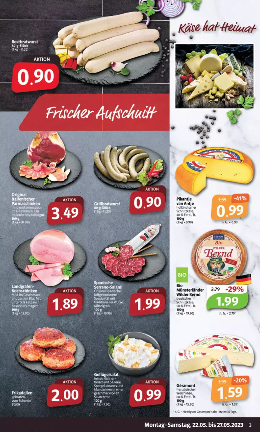 Aktueller Prospekt Markant - Prospekte - von 22.05 bis 27.05.2023 - strona 3 - produkty: braten, dell, deutscher schnittkäse, eis, elle, fleisch, frikadellen, holländischer schnittkäse, Käse, mandarine, mandarinen, reis, schnittkäse, Ti, Wild, Wilder Bernd, ZTE